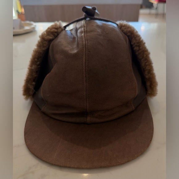 Vintage Seifter Trapper Hat Leather Shearling Brown Aviator Seifter Assoc Inc - Picture 11 of 14
